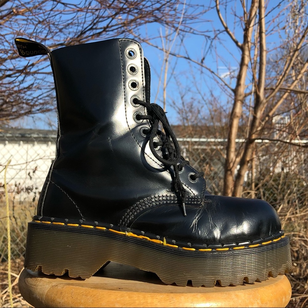 Dr. Martens Steel Toe Platform 10 Eye Boots